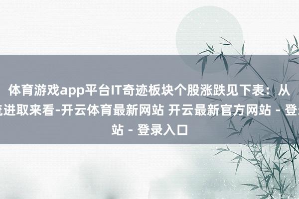 体育游戏app平台IT奇迹板块个股涨跌见下表：从资金流进取来看-开云体育最新网站 开云最新官方网站 - 登录入口