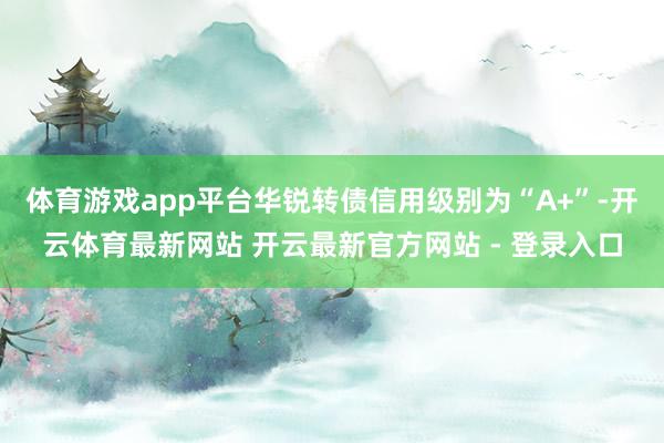 体育游戏app平台华锐转债信用级别为“A+”-开云体育最新网站 开云最新官方网站 - 登录入口