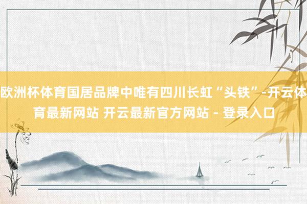 欧洲杯体育国居品牌中唯有四川长虹“头铁”-开云体育最新网站 开云最新官方网站 - 登录入口
