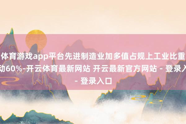 体育游戏app平台先进制造业加多值占规上工业比重跳动60%-开云体育最新网站 开云最新官方网站 - 登录入口