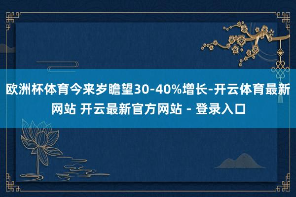 欧洲杯体育今来岁瞻望30-40%增长-开云体育最新网站 开云最新官方网站 - 登录入口