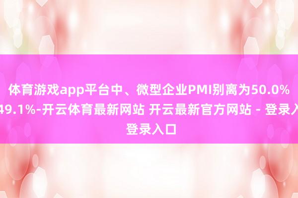 体育游戏app平台中、微型企业PMI别离为50.0%、49.1%-开云体育最新网站 开云最新官方网站 - 登录入口